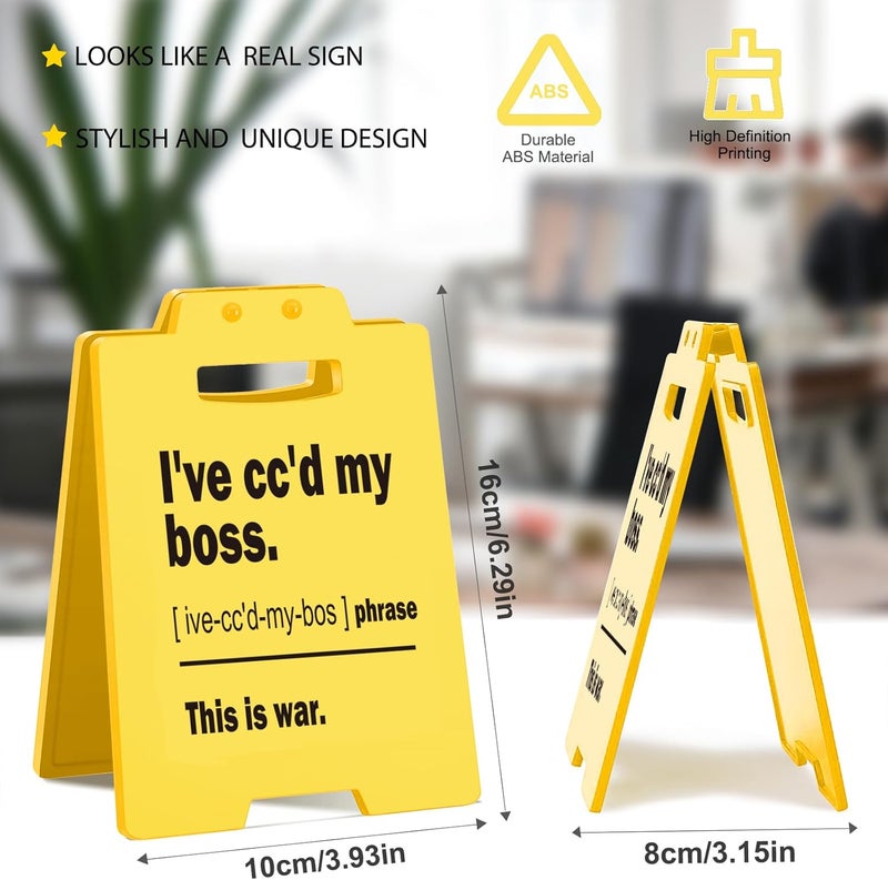 MAMAGIFTREE Funny Office Desk Sign – Do Not Disturb – Yellow Mini Floor Sign for Coworkers, Cubicle Decor, Boss Gifts, Admin Professionals, White Elephant Gag - Image 2